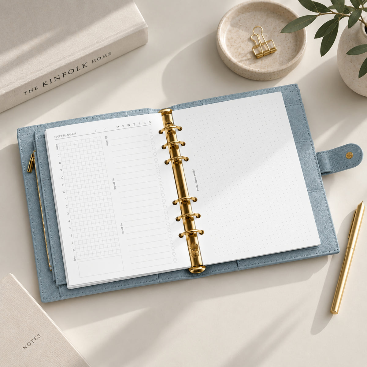 Signature A5 Binder 6-Ring Planner Cover | Blue