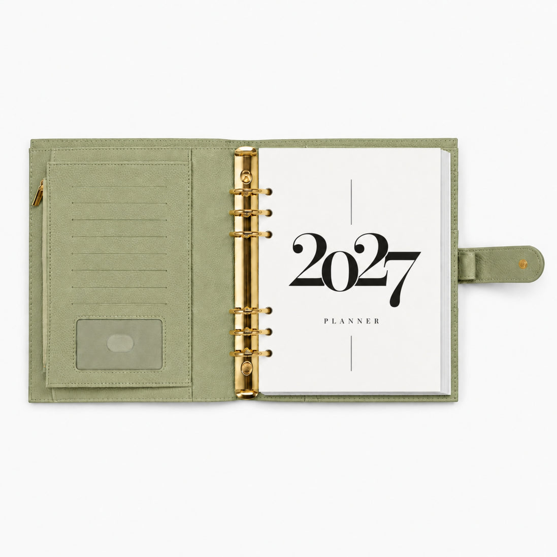 Signature A5 Binder 6-Ring Planner Cover | Sage Green