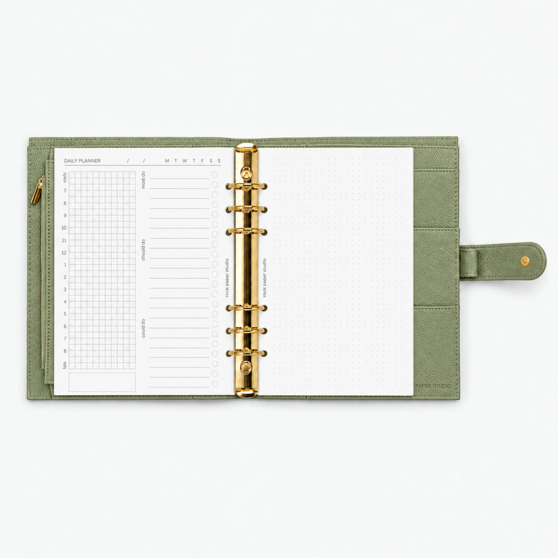 Signature A5 Binder 6-Ring Planner Cover | Sage Green