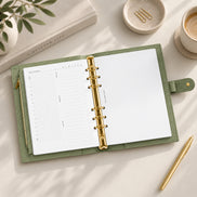 Signature A5 Binder 6-Ring Planner Cover | Sage Green