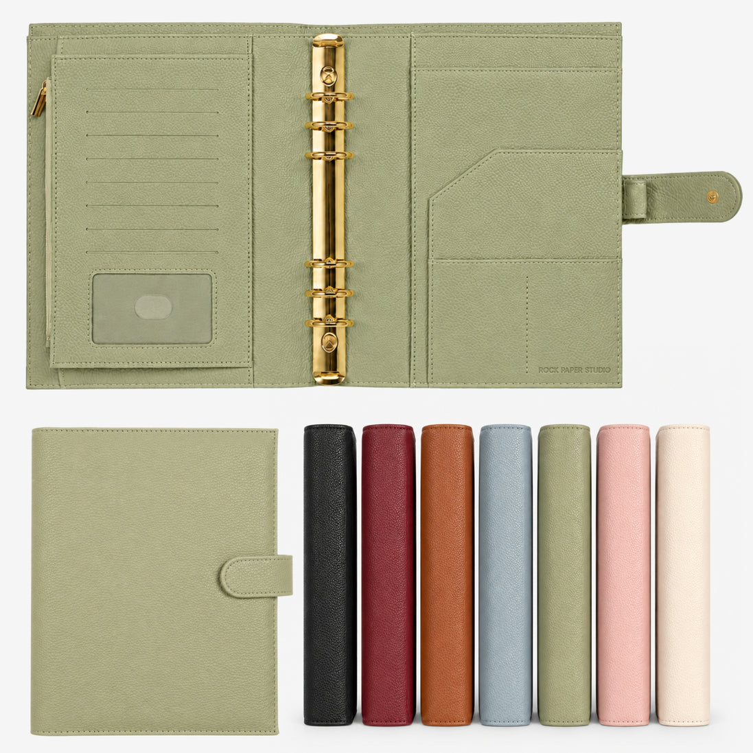 Signature A5 Binder 6-Ring Planner Cover | Sage Green