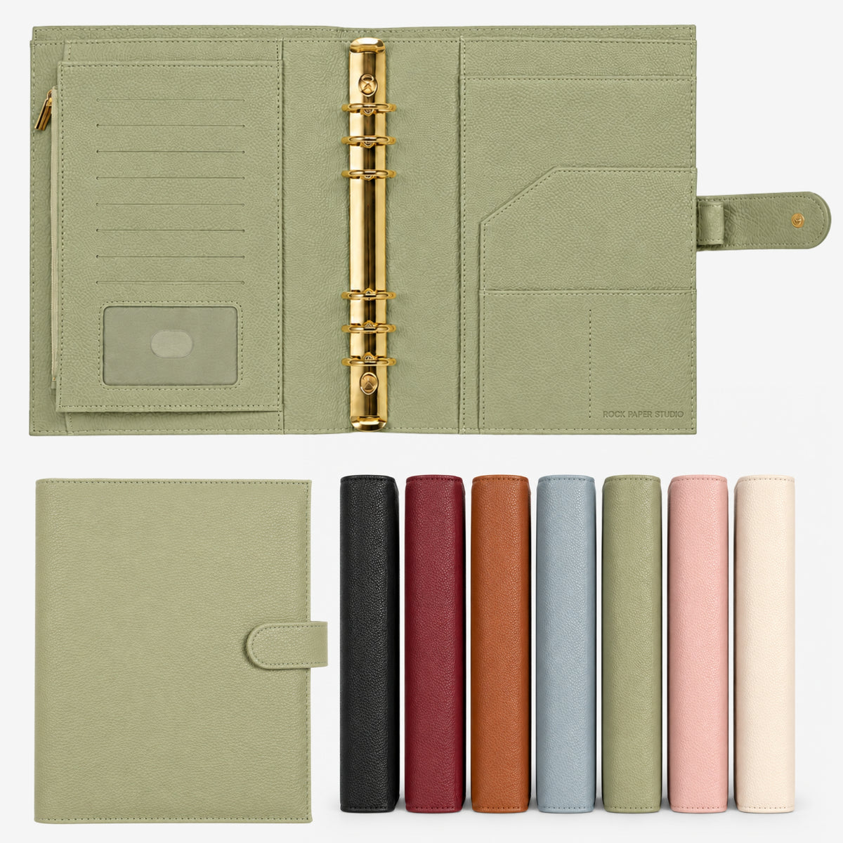 Signature A5 Binder 6-Ring Planner Cover | Sage Green