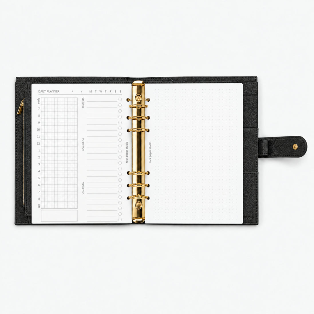 Signature A5 Binder 6-Ring Planner Cover | Black