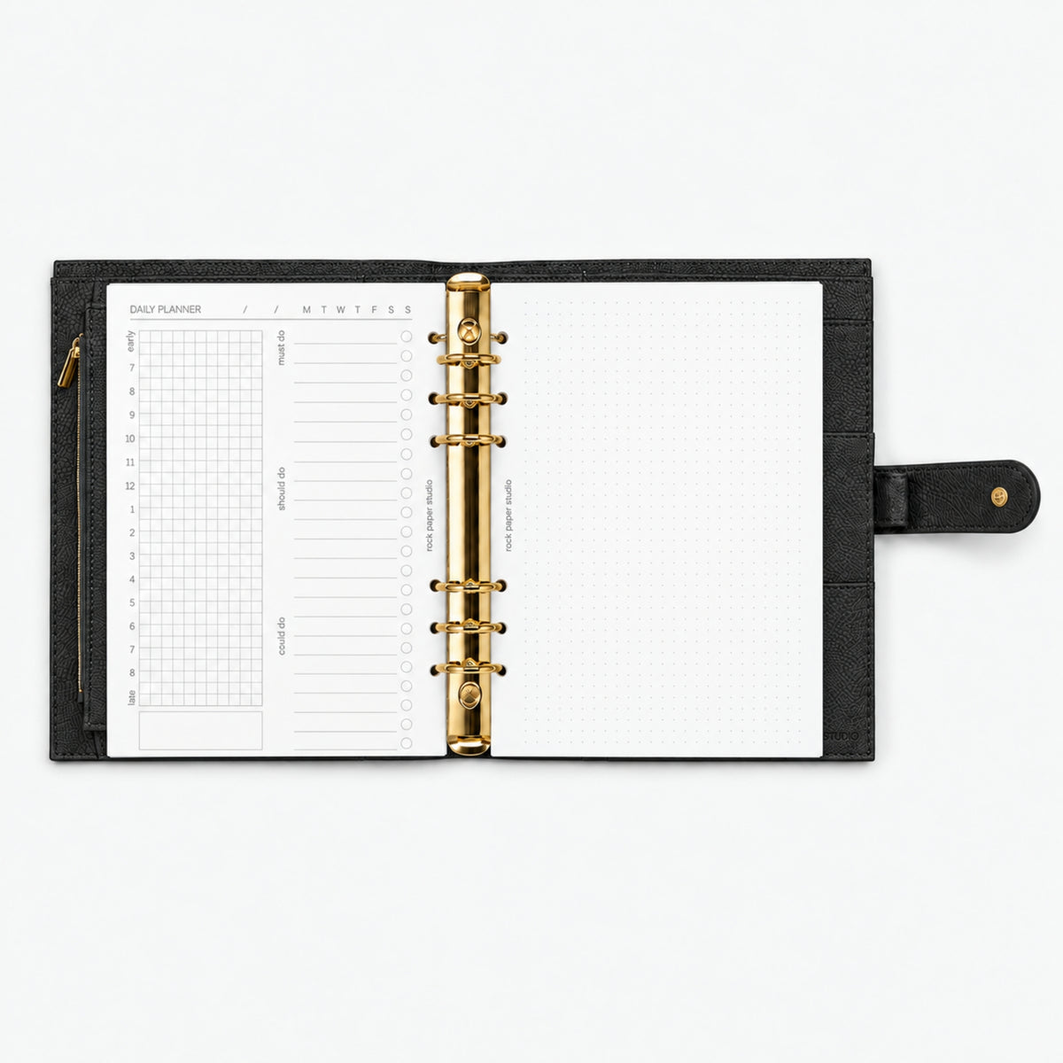 Signature A5 Binder 6-Ring Planner Cover | Black
