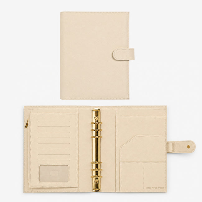 Signature A5 Binder 6-Ring Planner Cover | Cream