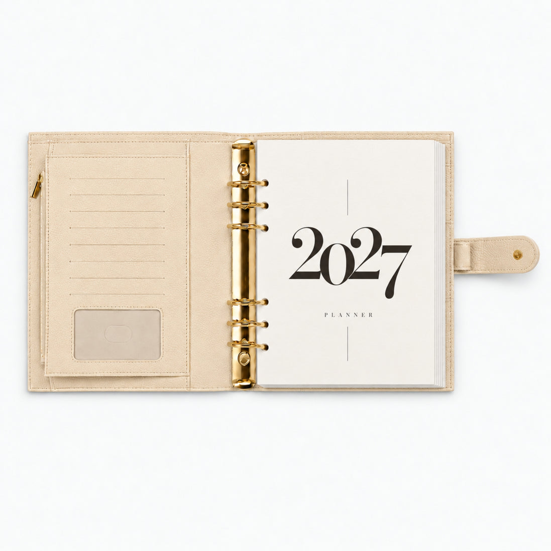 Signature A5 Binder 6-Ring Planner Cover | Cream