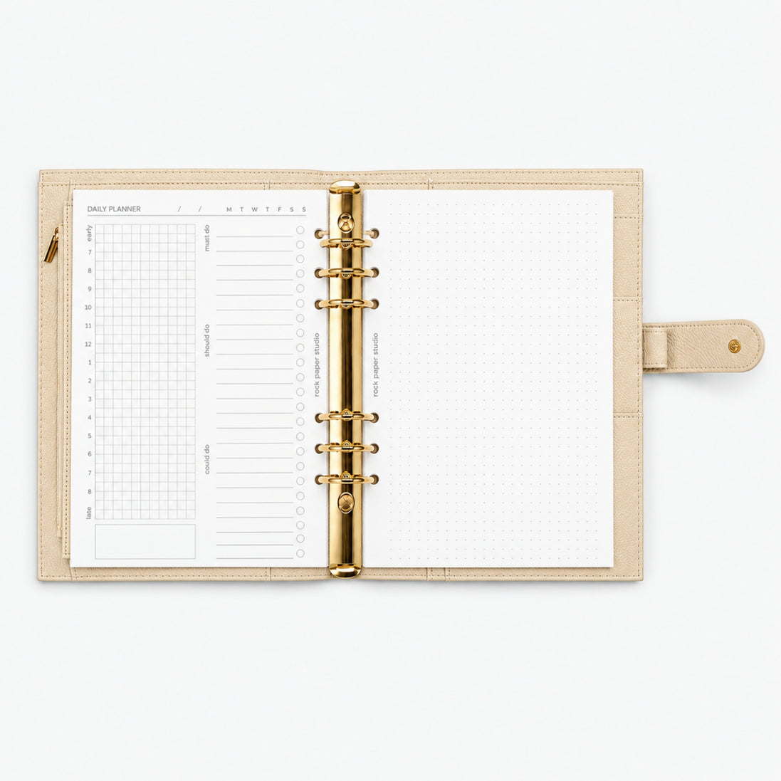 Signature A5 Binder 6-Ring Planner Cover | Cream