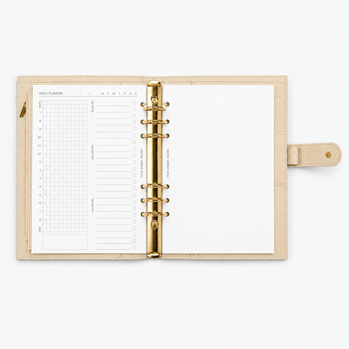 Signature A5 Binder 6-Ring Planner Cover | Cream
