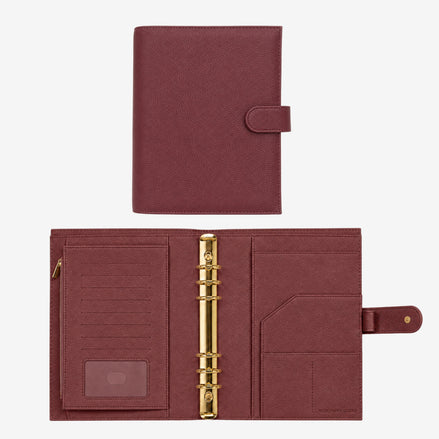 Signature A5 Binder 6-Ring Planner Cover | Berry Burgundy