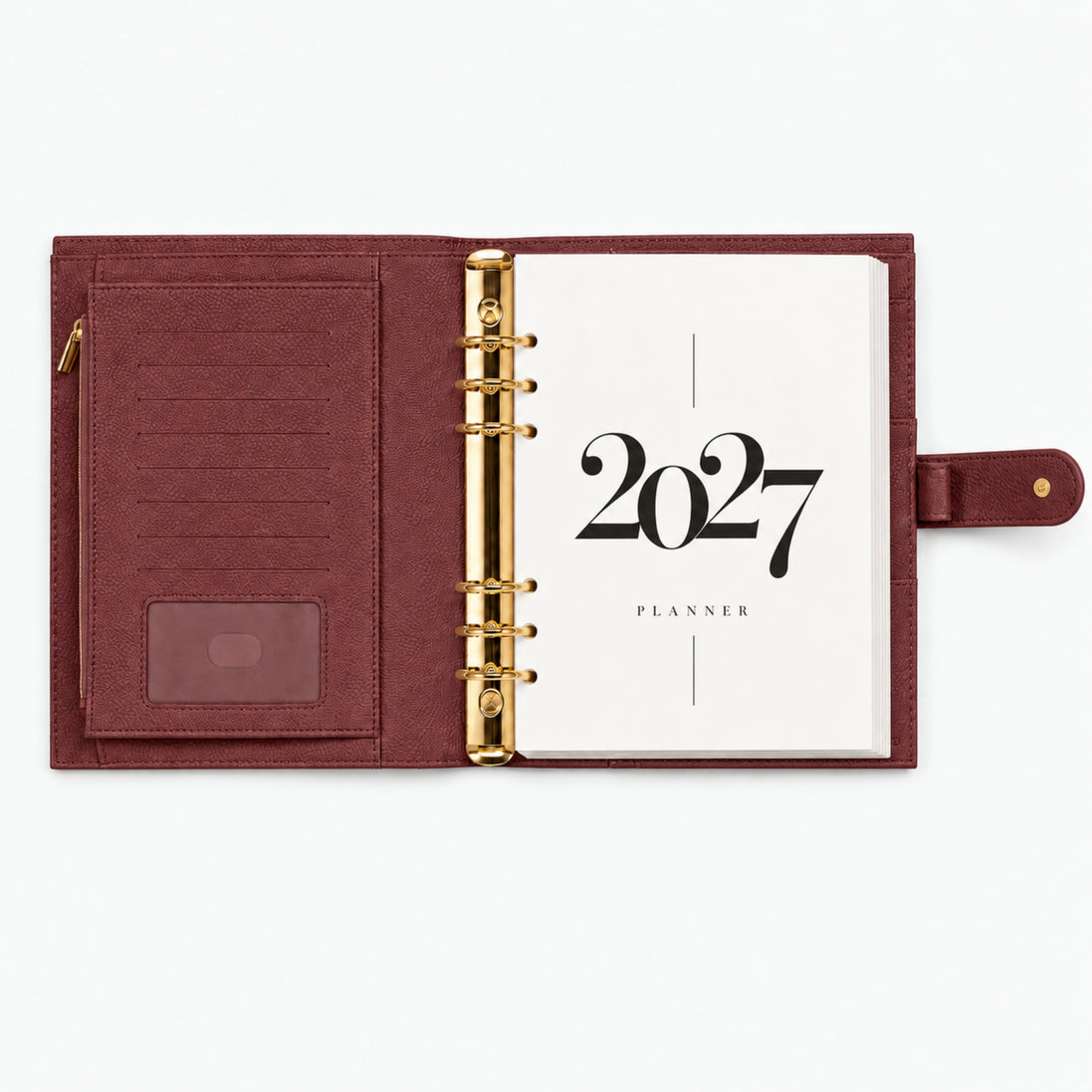 Signature A5 Binder 6-Ring Planner Cover | Berry Burgundy