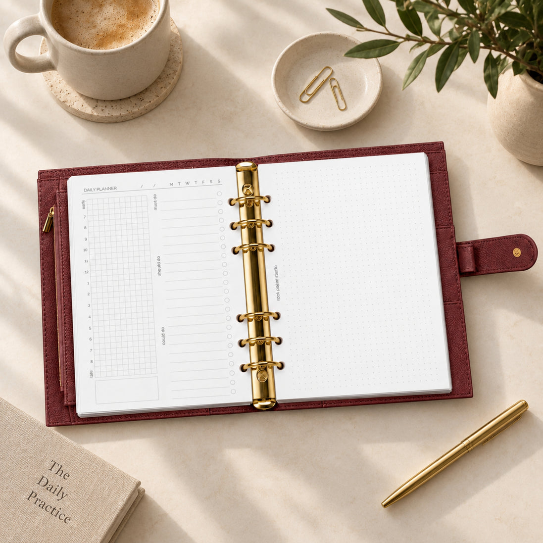 Signature A5 Binder 6-Ring Planner Cover | Berry Burgundy