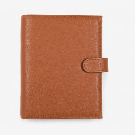 Signature A5 Binder 6-Ring Planner Cover | Saddle Brown