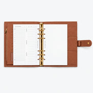 Signature A5 Binder 6-Ring Planner Cover | Saddle Brown