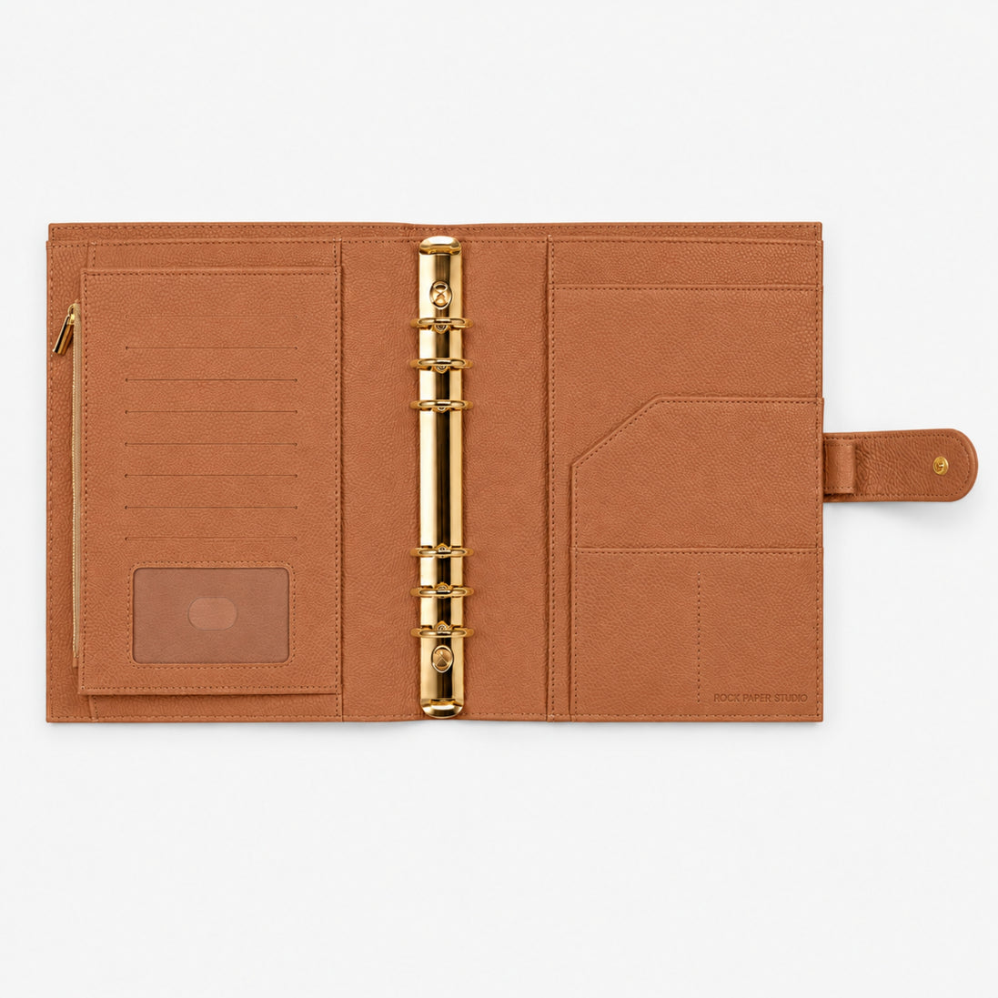 Signature A5 Binder 6-Ring Planner Cover | Saddle Brown