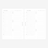 Undated A5 Daily Planner Inserts | Day Per Page | 30 days | 6 Ring Binder Refill Pages