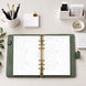 Undated A5 Daily Planner Inserts | Day Per Page | 30 days | 6 Ring Binder Refill Pages