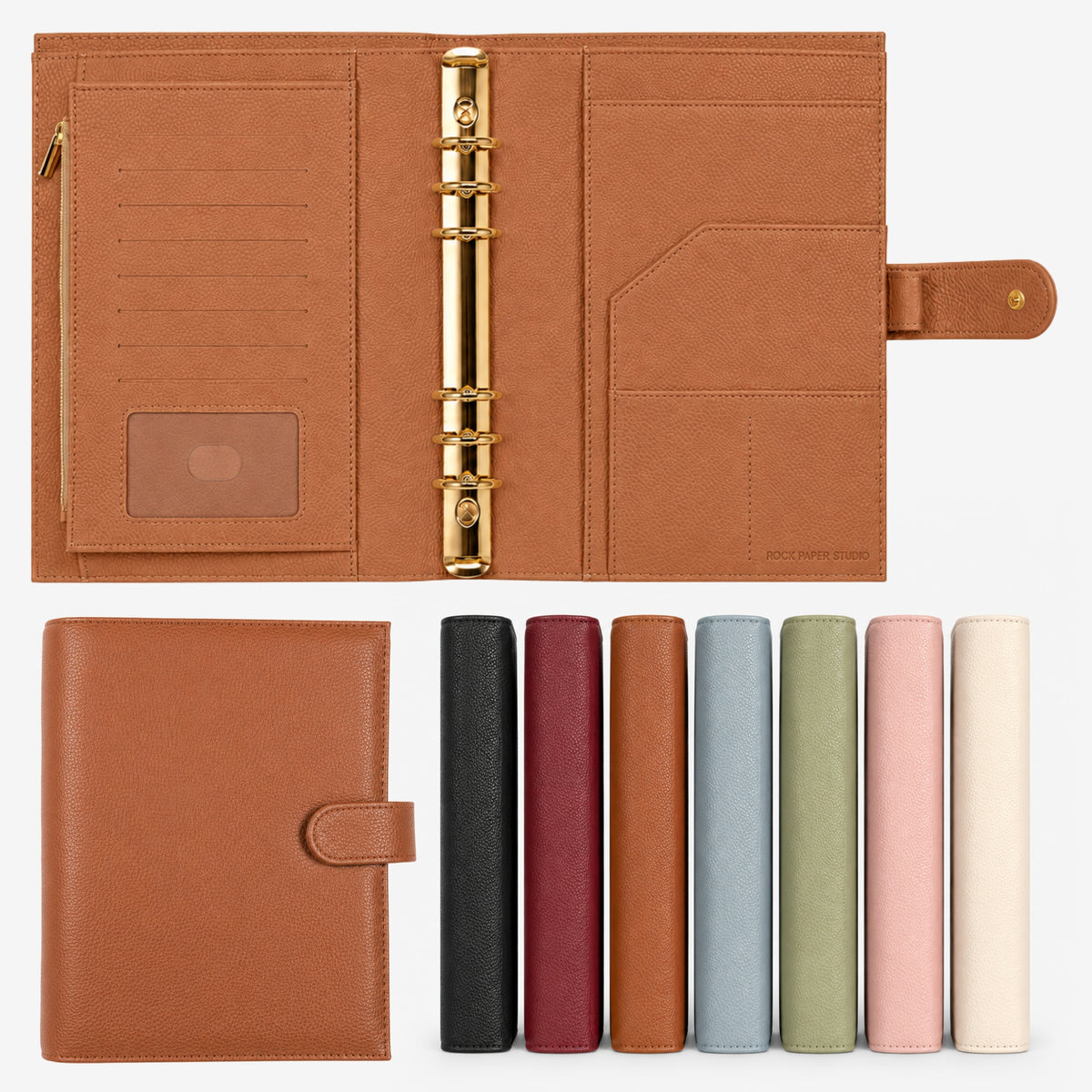 Signature A5 Binder 6-Ring Planner Cover | Saddle Brown