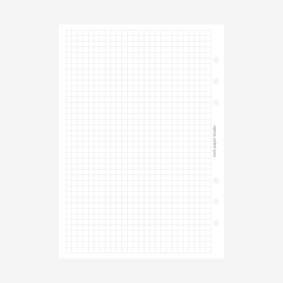 A5 Grid Pages Planner Inserts | 6 Ring Binder Refill Pages