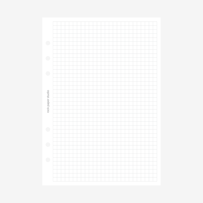A5 Grid Pages Planner Inserts | 6 Ring Binder Refill Pages