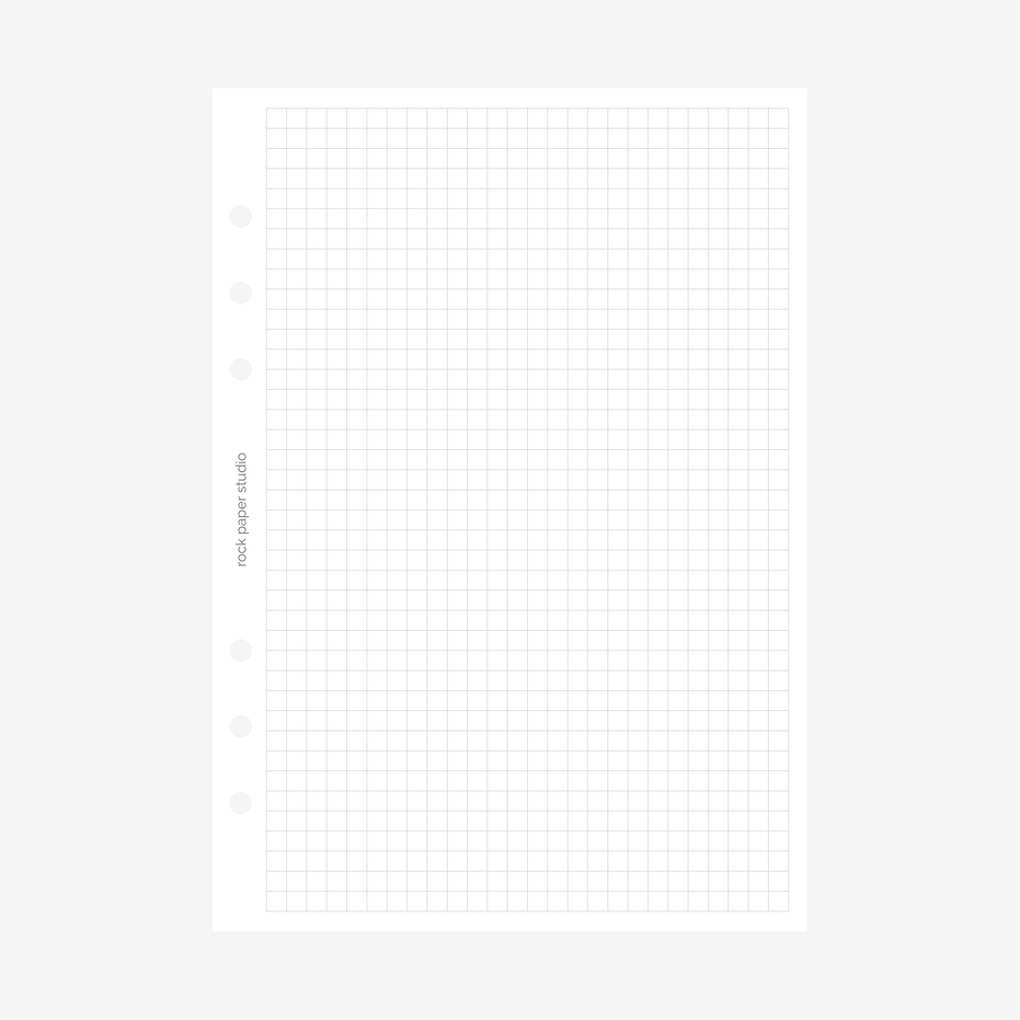 A5 Grid Pages Planner Inserts | 6 Ring Binder Refill Pages