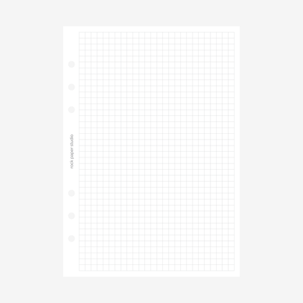 A5 Grid Pages Planner Inserts | 6 Ring Binder Refill Pages