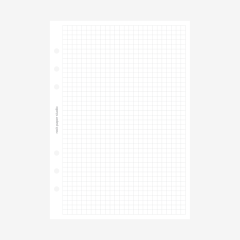 A5 Grid Pages Planner Inserts | 6 Ring Binder Refill Pages