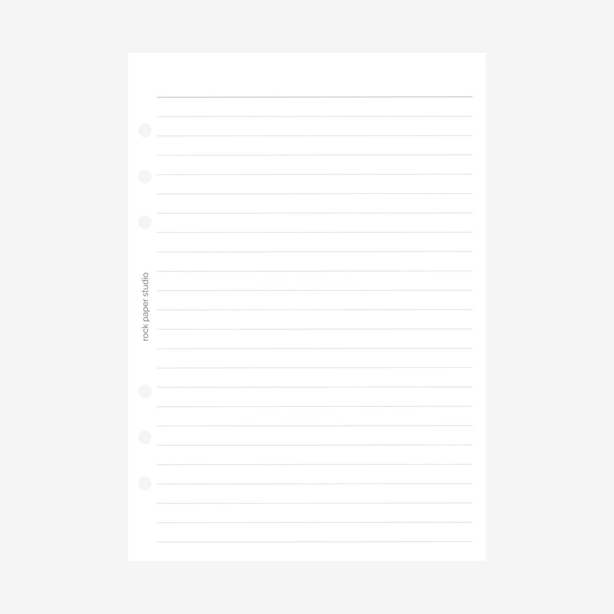 A5 Lined Pages Planner Inserts | 6 Ring Binder Refill Pages