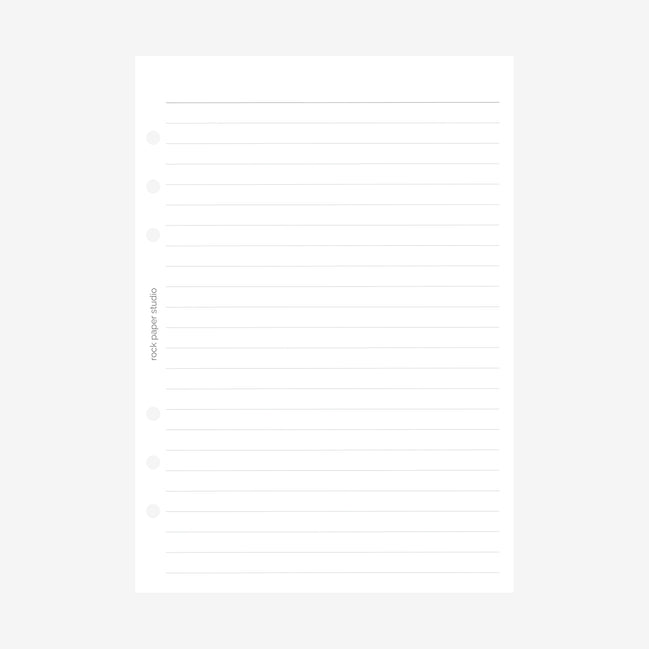 A5 Lined Pages Planner Inserts | 6 Ring Binder Refill Pages