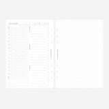 Undated A5 Daily Planner Inserts | Double Page Spread | 30 days | 6 Ring Binder Refill Pages