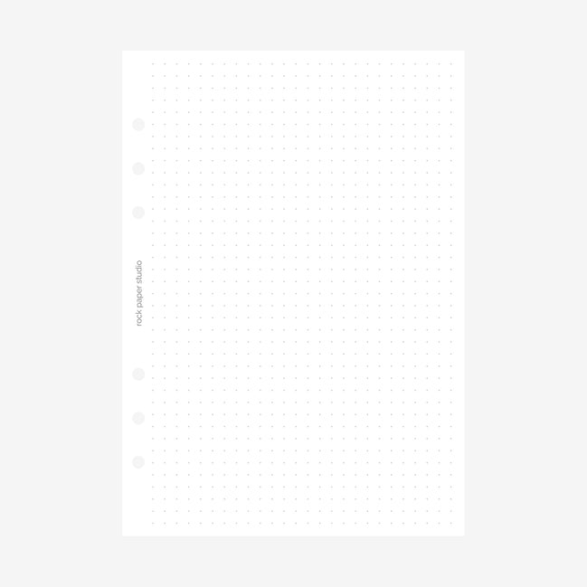 A5 Dot Grid Planner Inserts | 6 Ring Binder Refill Pages