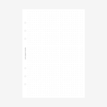A5 Dot Grid Planner Inserts | 6 Ring Binder Refill Pages