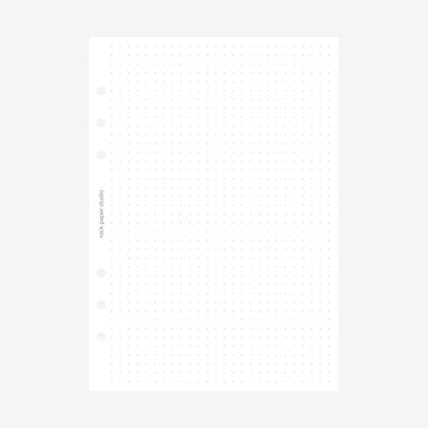 A5 Dot Grid Planner Inserts | 6 Ring Binder Refill Pages