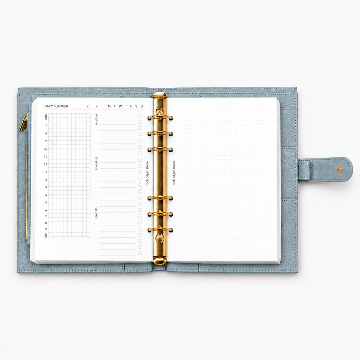 Undated A5 Daily Planner Inserts | Double Page Spread | 30 days | 6 Ring Binder Refill Pages