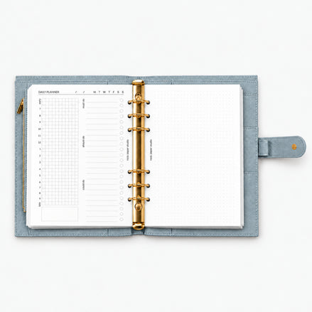 Undated A5 Daily Planner Inserts | Double Page Spread | 30 days | 6 Ring Binder Refill Pages